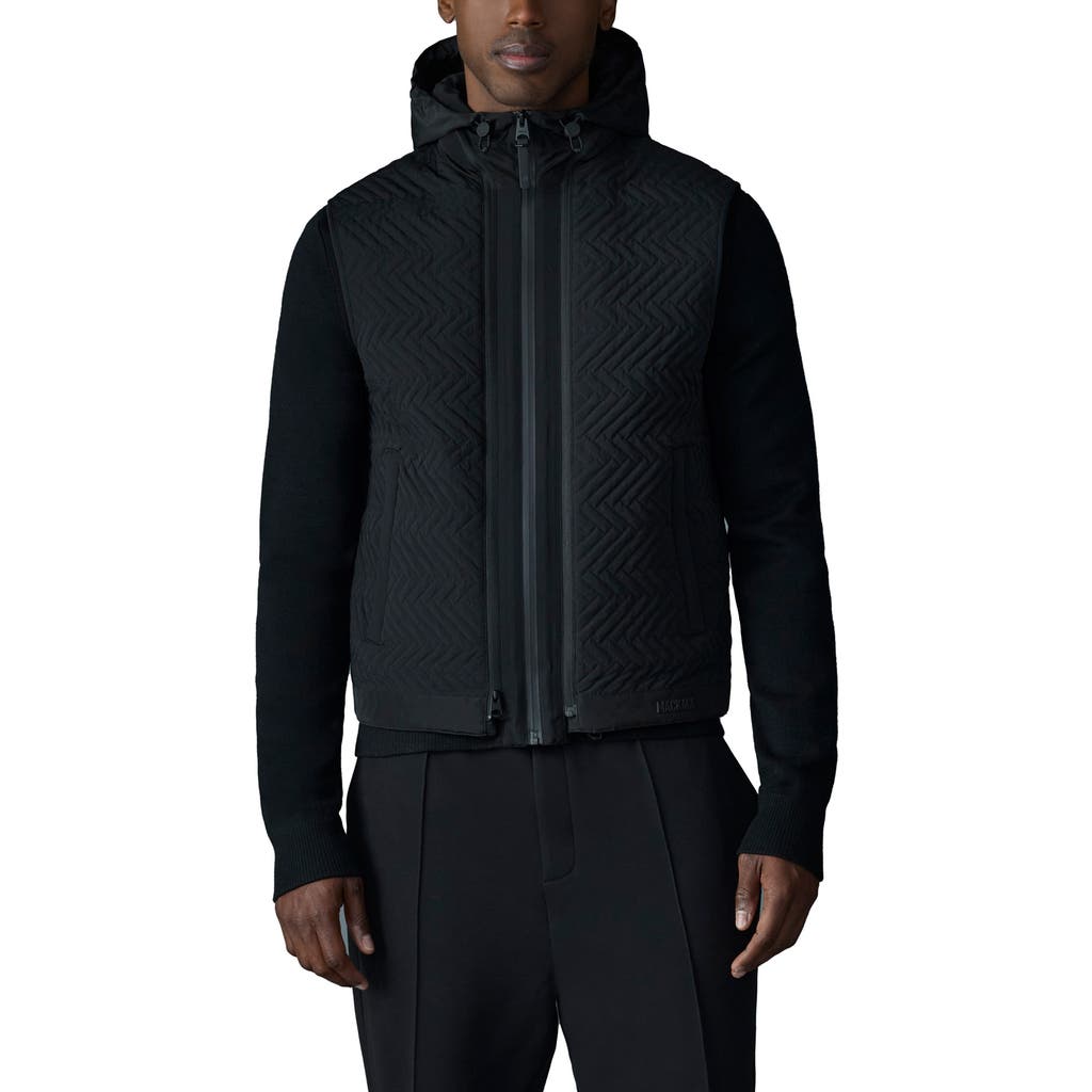 Mackage Barrett 2-in-1 Quilted Hybrid Recycled Down Jacket In Black