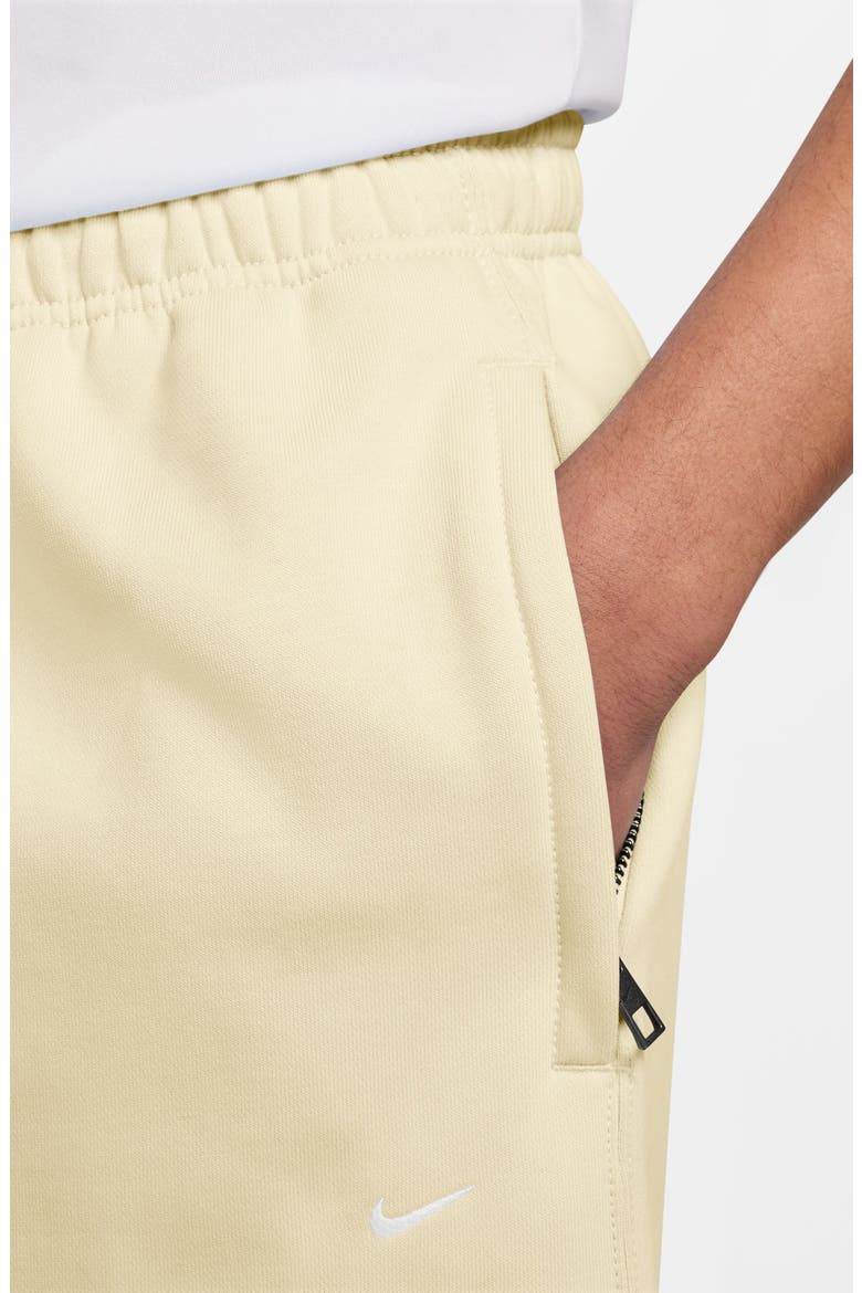 Solo Swoosh Open Hem Fleece Sweatpants, Alternate, color, COCONUT MILK/ WHITE