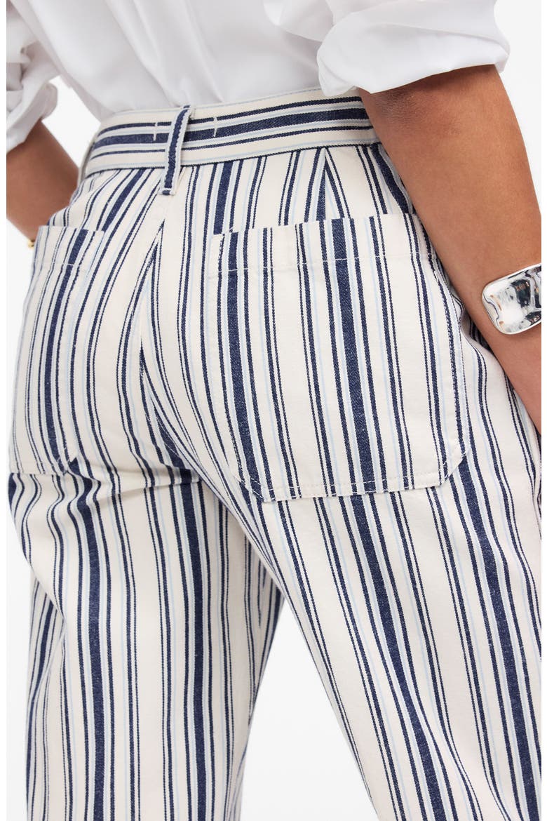 The Dean Stripe Easy Straight Leg Cotton & Linen Pants, Alternate, color, VINTAGE IVORY