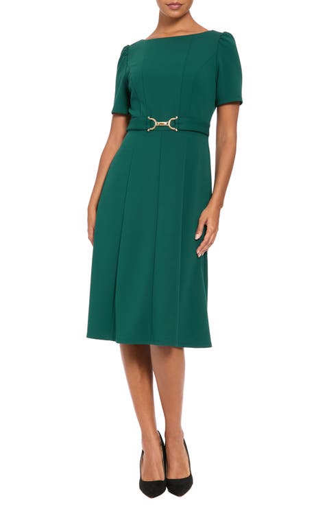 Horseshoe Buckle Midi Dress