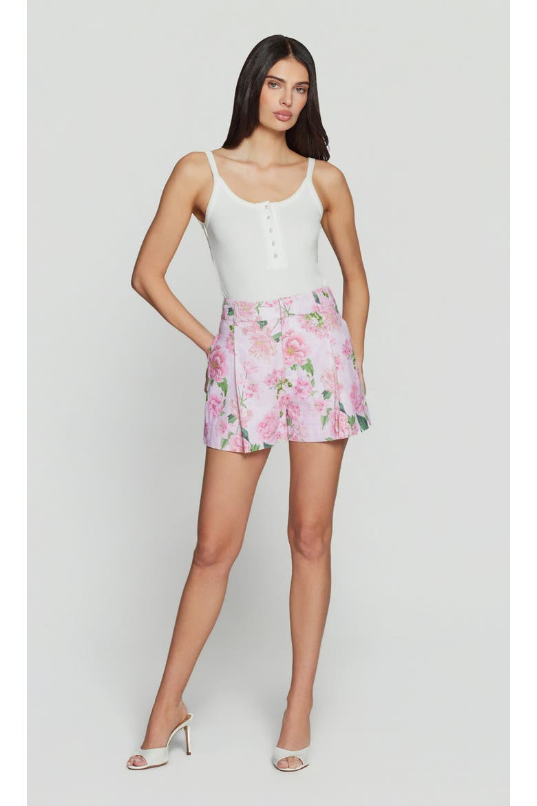 Sena Floral Linen Shorts, Alternate, color, Pink Petal Dream
