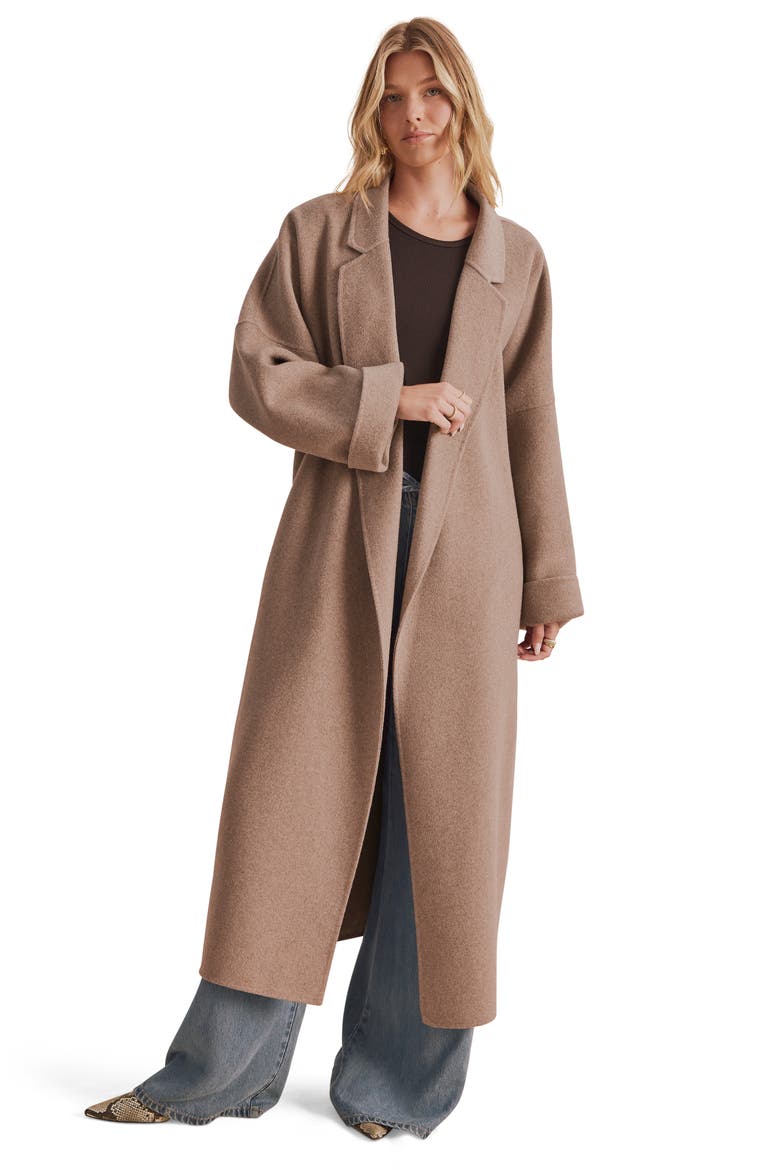 Portia Belted Long Wool Blend Coat, Alternate, color, TAUPE