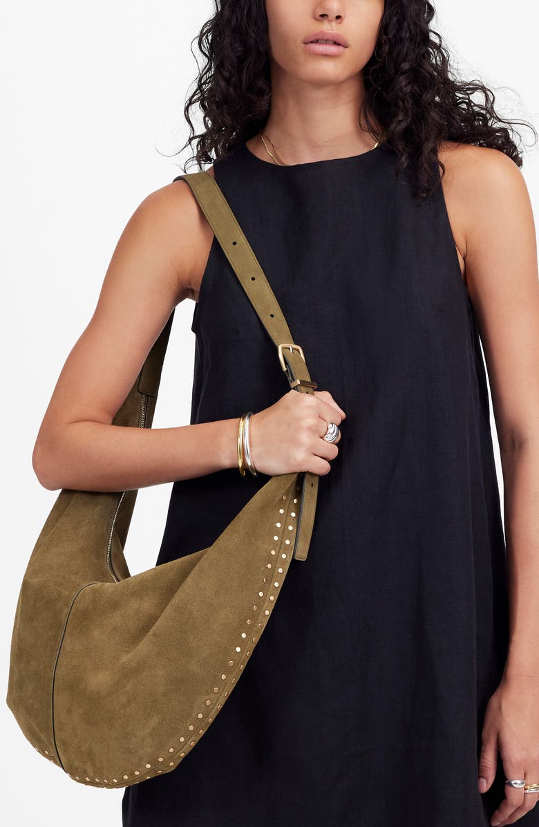 Madewell The Essential Curve Shoulder Bag, Alternate, color, Aged Olive