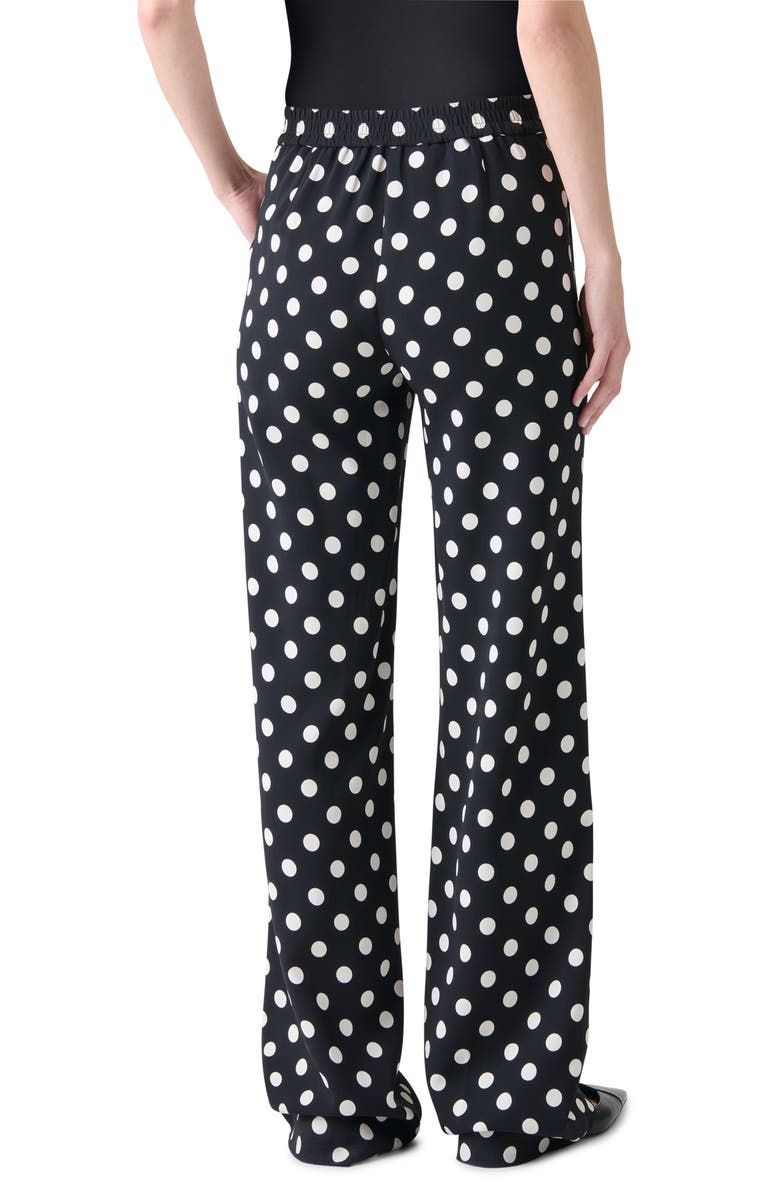 Akris punto Marla Polka Dot Straight Leg Pants, Alternate, color, Black-Cream