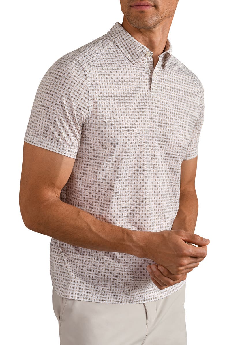 Rhone Commuter Foulard Performance Polo, Alternate, color, Bone Foulard