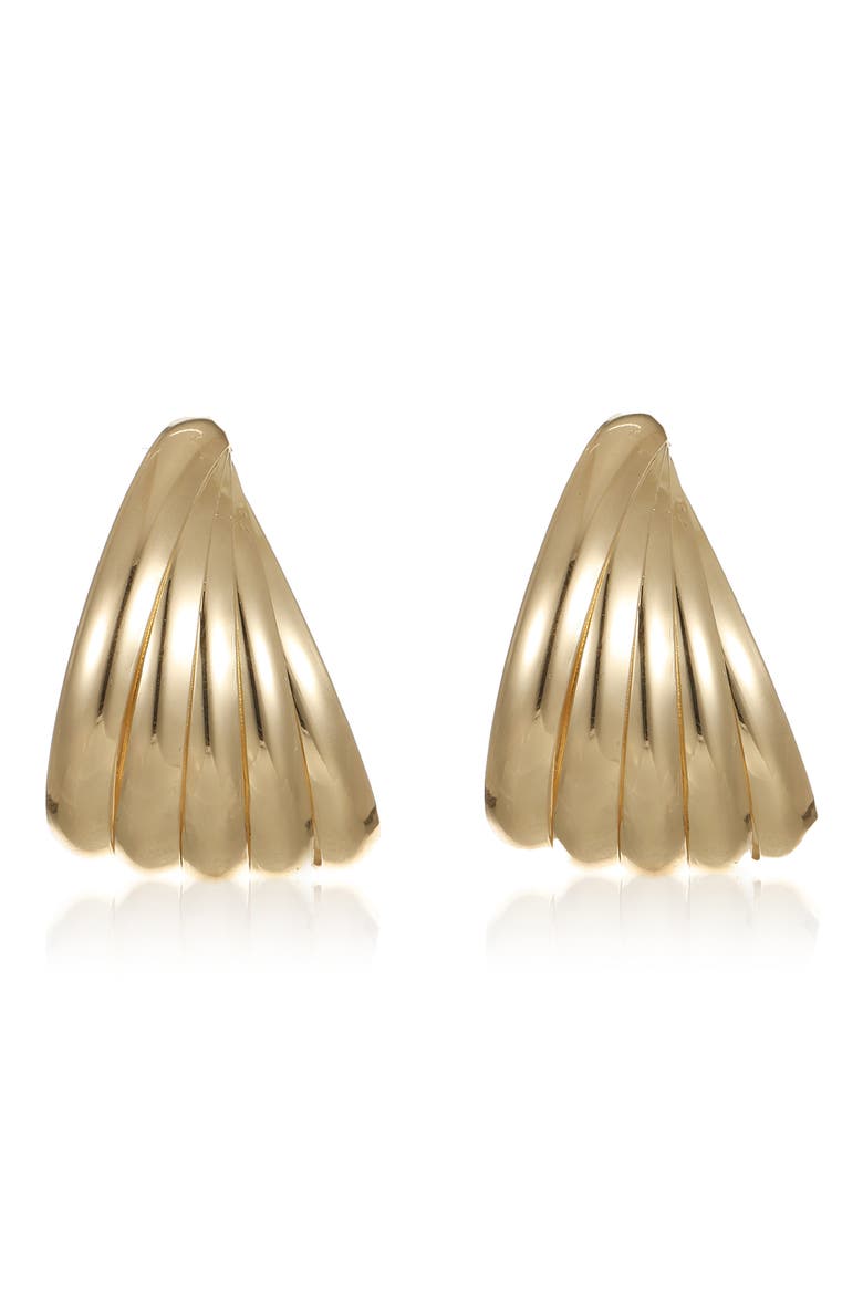 Lines Medium Hoop Earrings, Alternate, color, GOLD