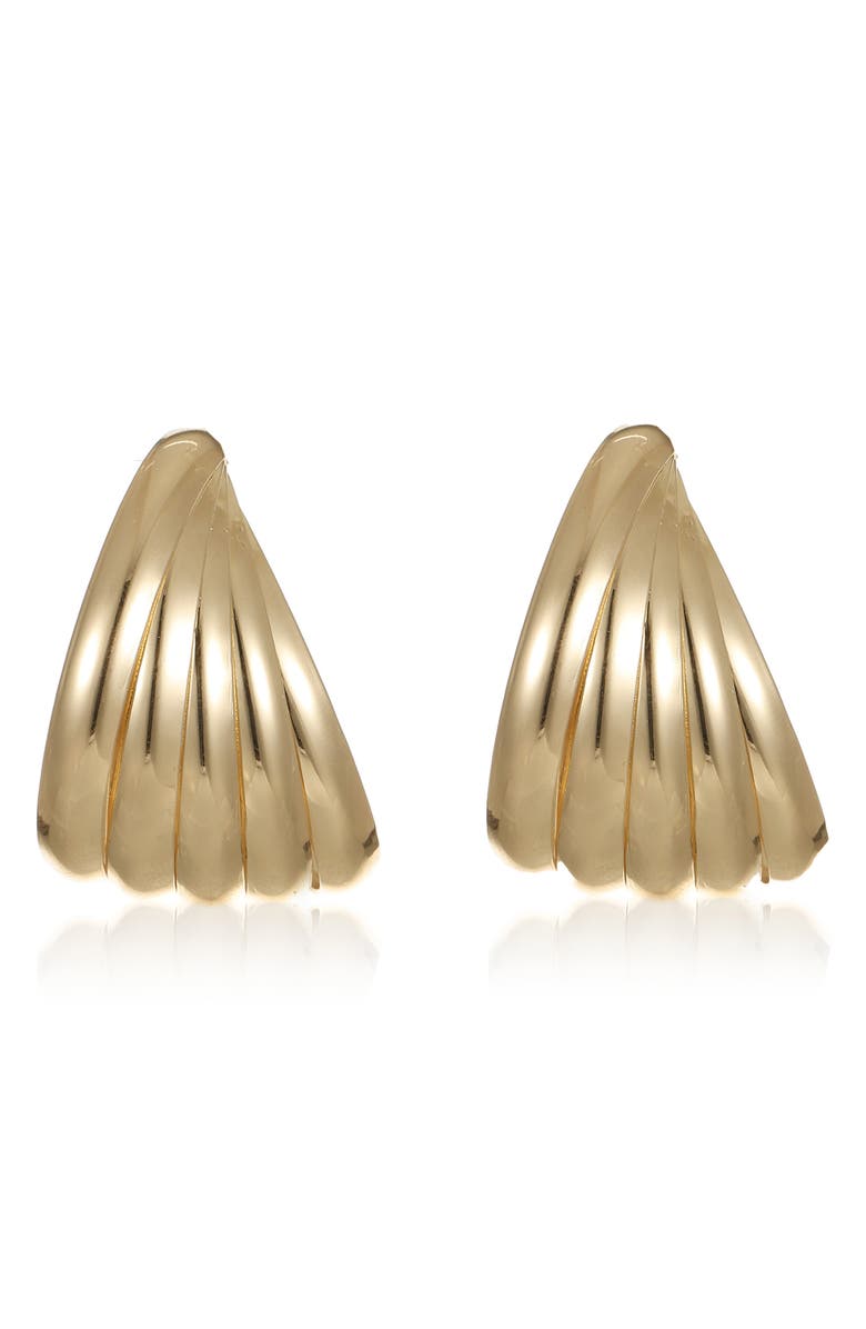 Ettika Lines Medium Hoop Earrings, Alternate, color, Gold