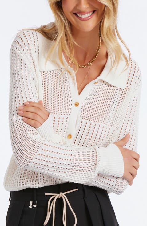 Sporty Pointelle Cardigan
