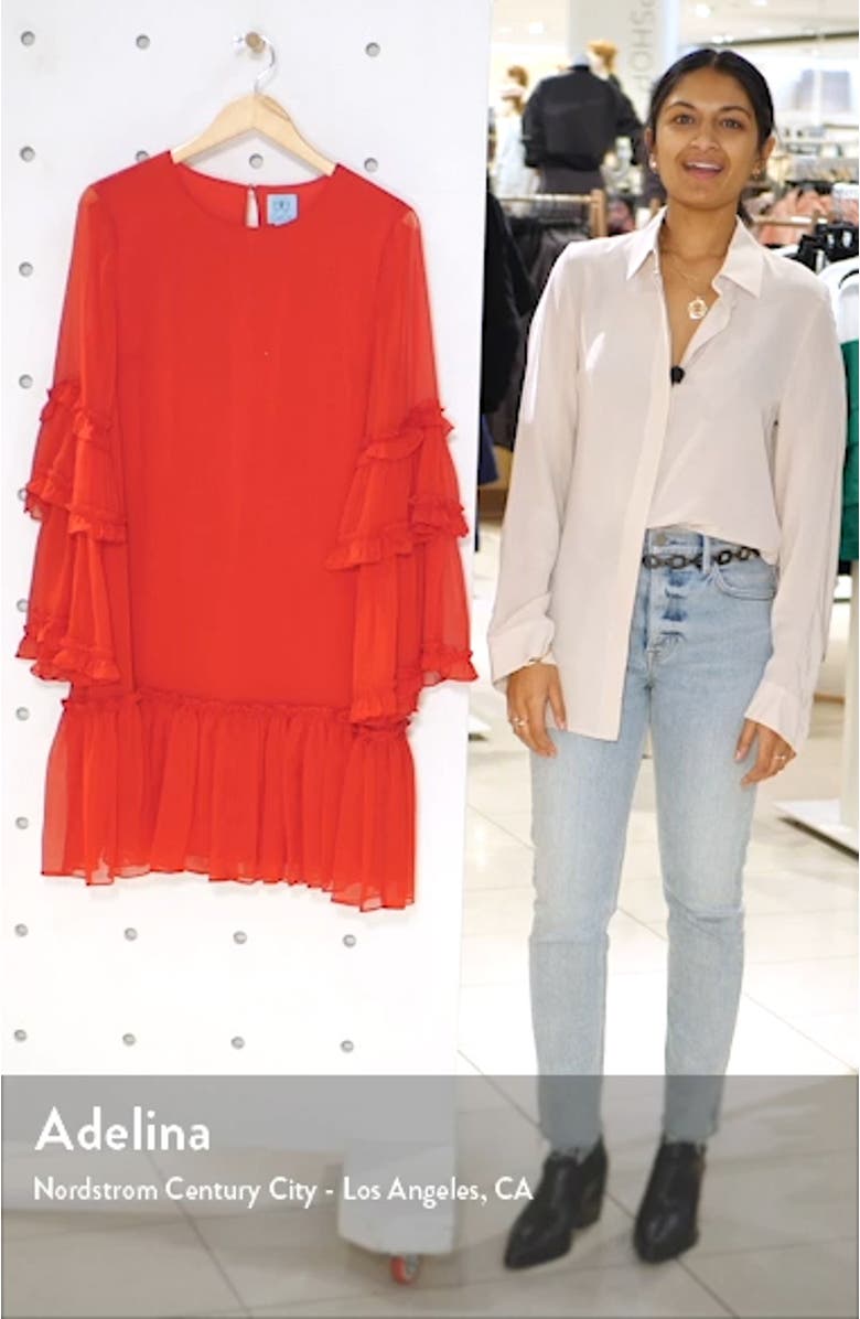 Ruffle Chiffon Shift Dress, sales video thumbnail