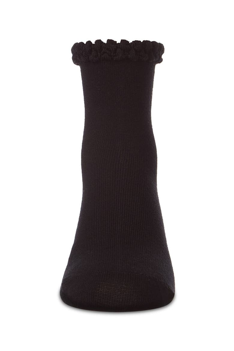 Bubble Stitch Welt Anklet Socks, Alternate, color, Black