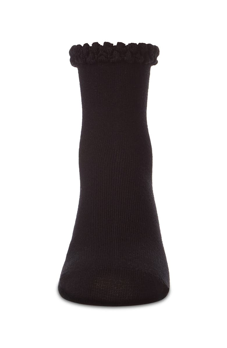 MeMoi Bubble Stitch Welt Anklet Socks, Alternate, color, Black