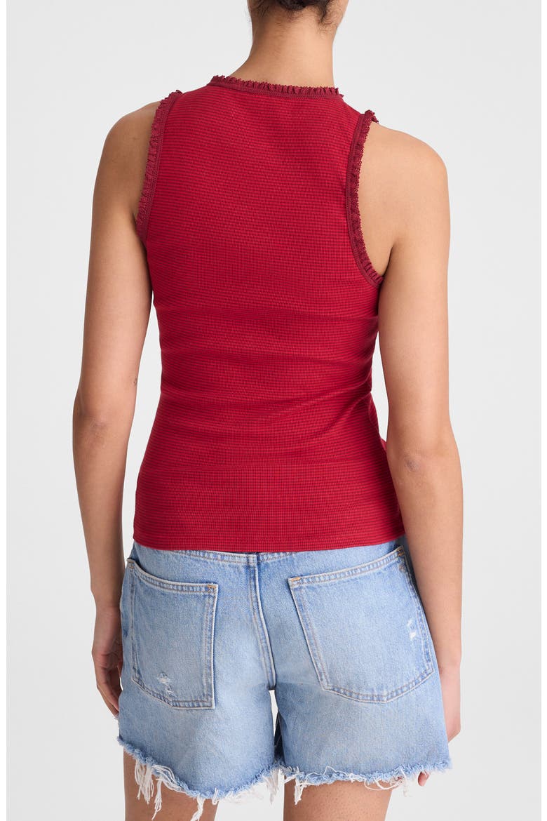 Lace Trim Rib Tank, Alternate, color, RED CURRANT