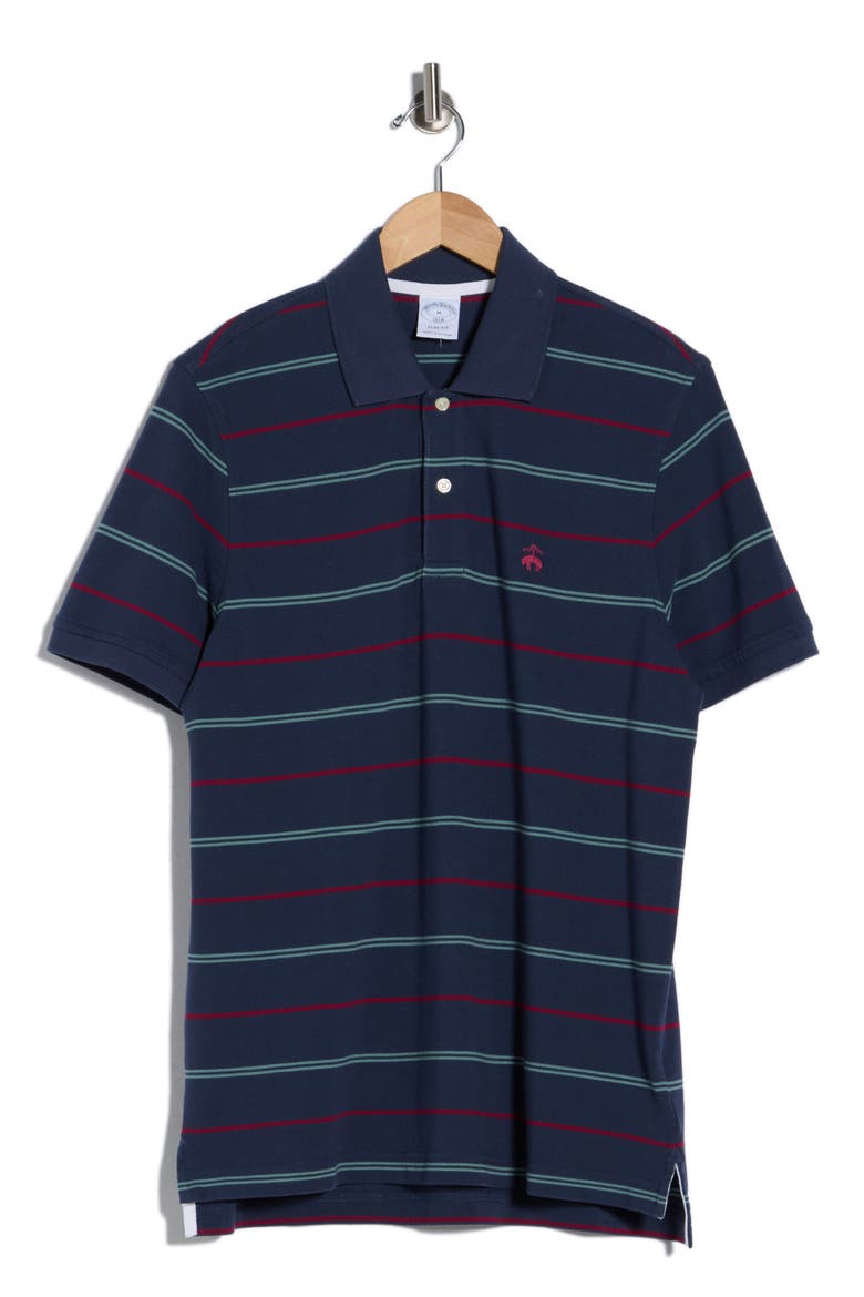 Stripe Cotton Piqué Polo, Alternate, color, NAVY MULTI