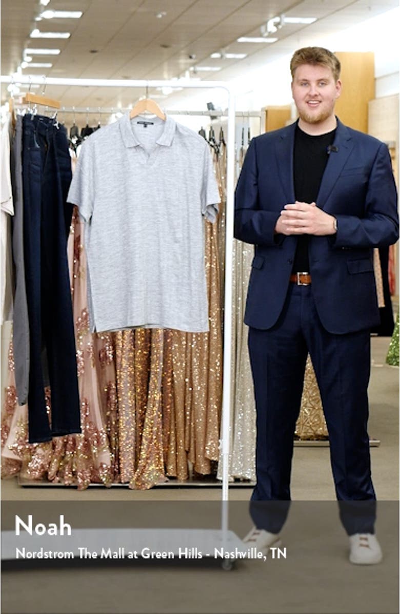 Martel Slim Fit Herringbone Jacquard Johnny Collar Polo, sales video thumbnail