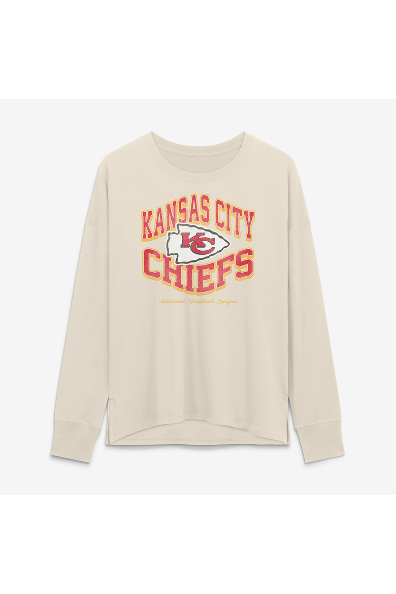 Women's Fanatics Cream Kansas City Chiefs Heritage Legacy Long Sleeve T-Shirt, Main, color, Cream