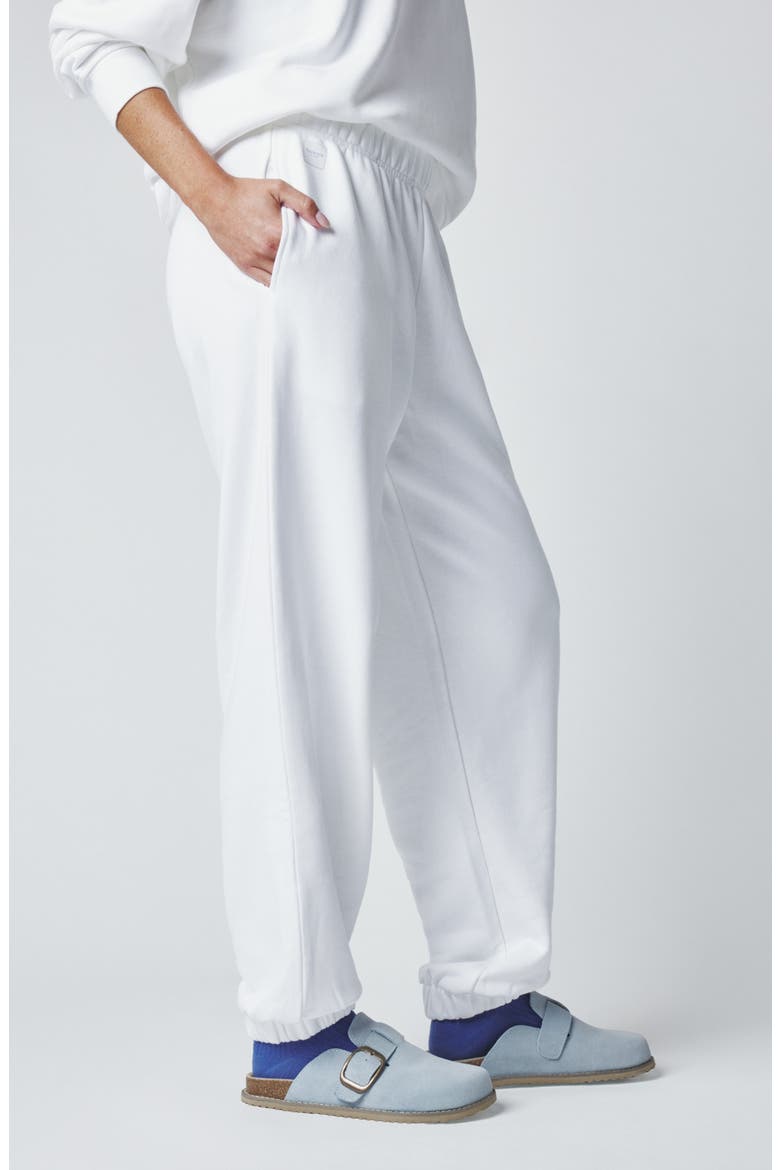 Cotton Blend Boyfriend Joggers, Alternate, color, BRIGHT WHITE