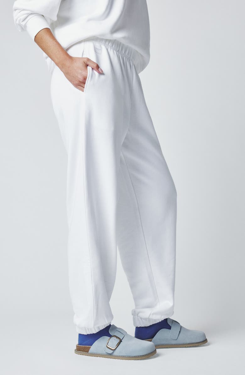 Florence by Mills Cotton Blend Boyfriend Joggers, Alternate, color, Bright White