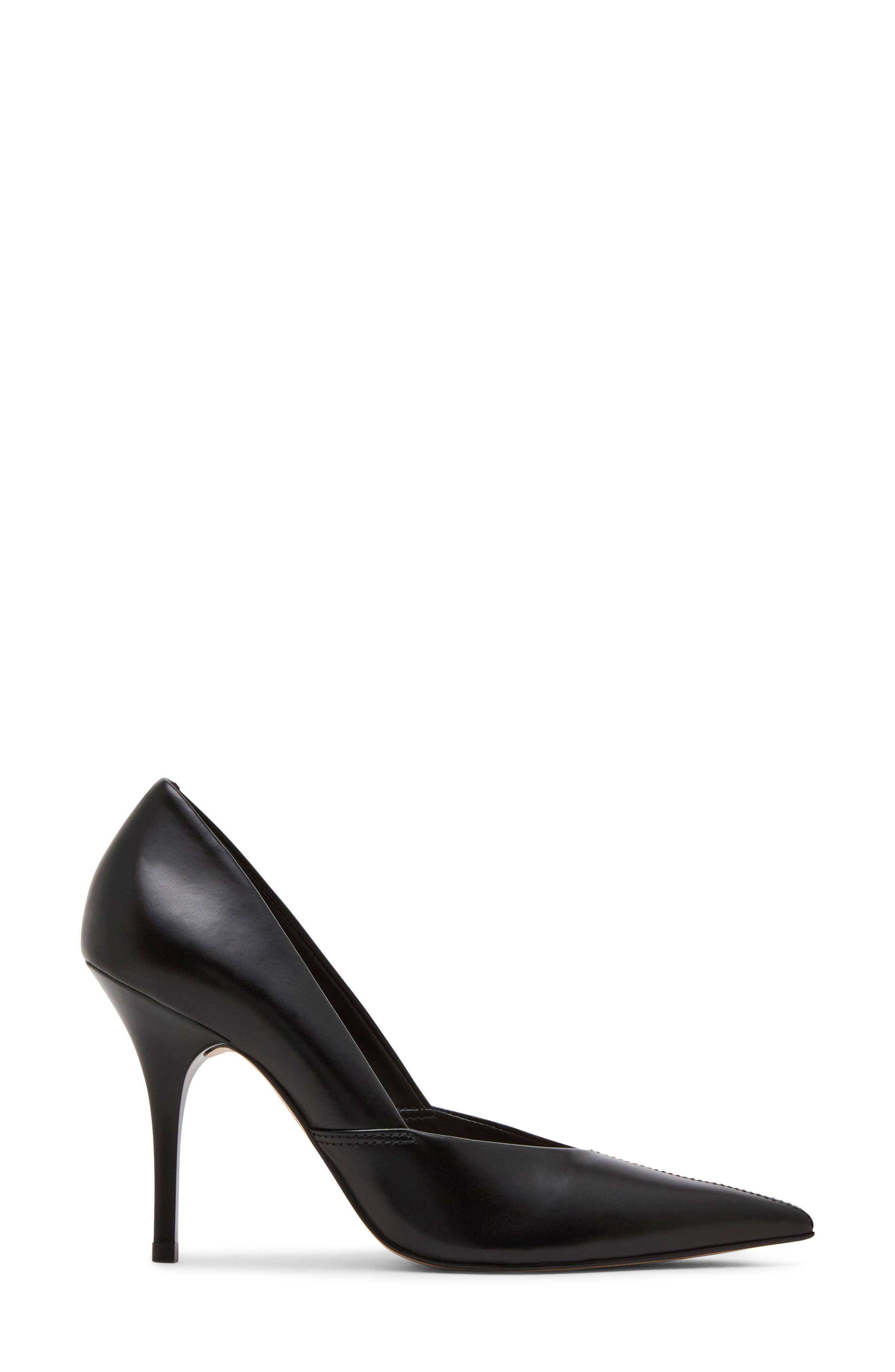 Allude Pointed Toe Pump, Alternate, color, BLACK LEATHER