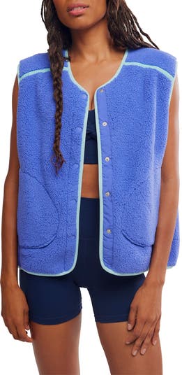 Gilet Femme FREE PEOPLE Taille M - Dos Croisé Bleu Moody | Neuf Avec Étiquette