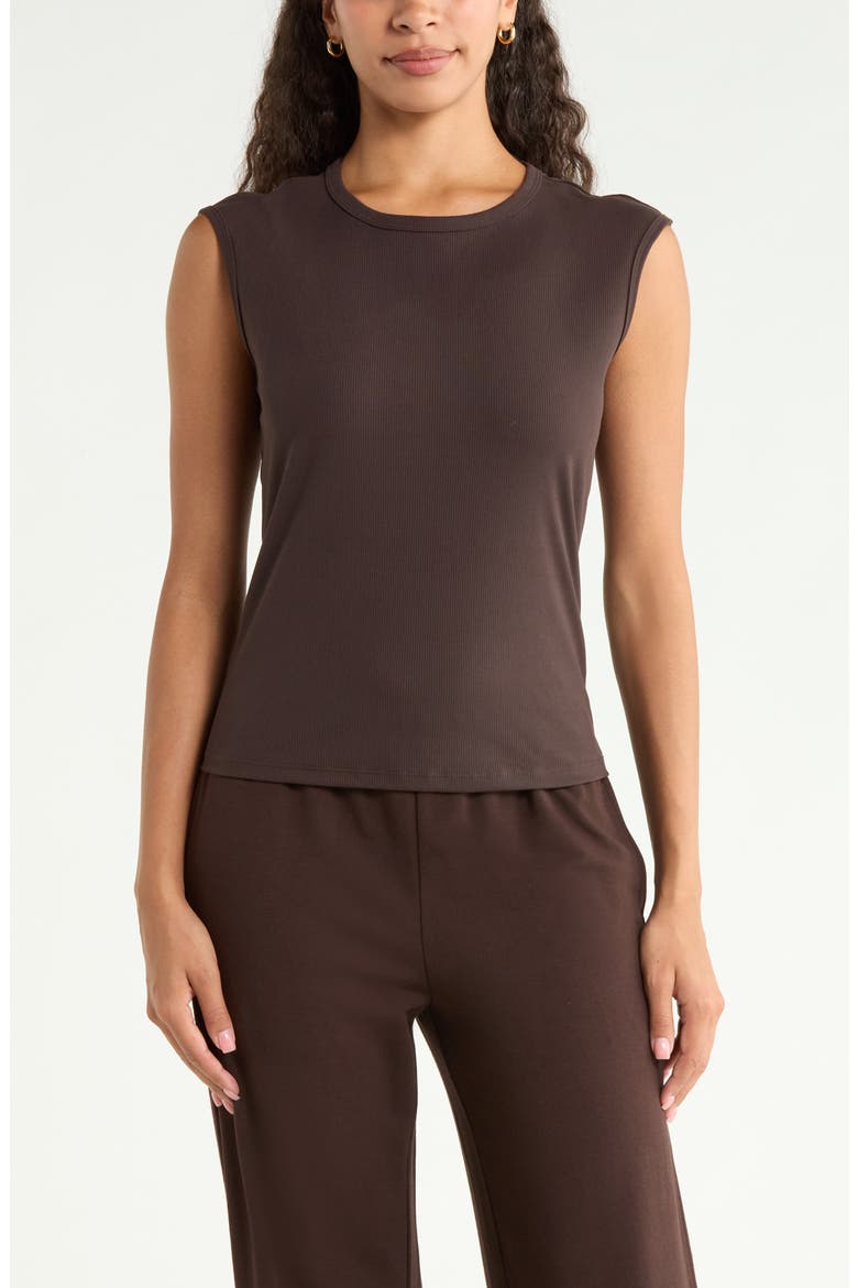 Rib Crewneck Tank, Main, color, BROWN MOLE