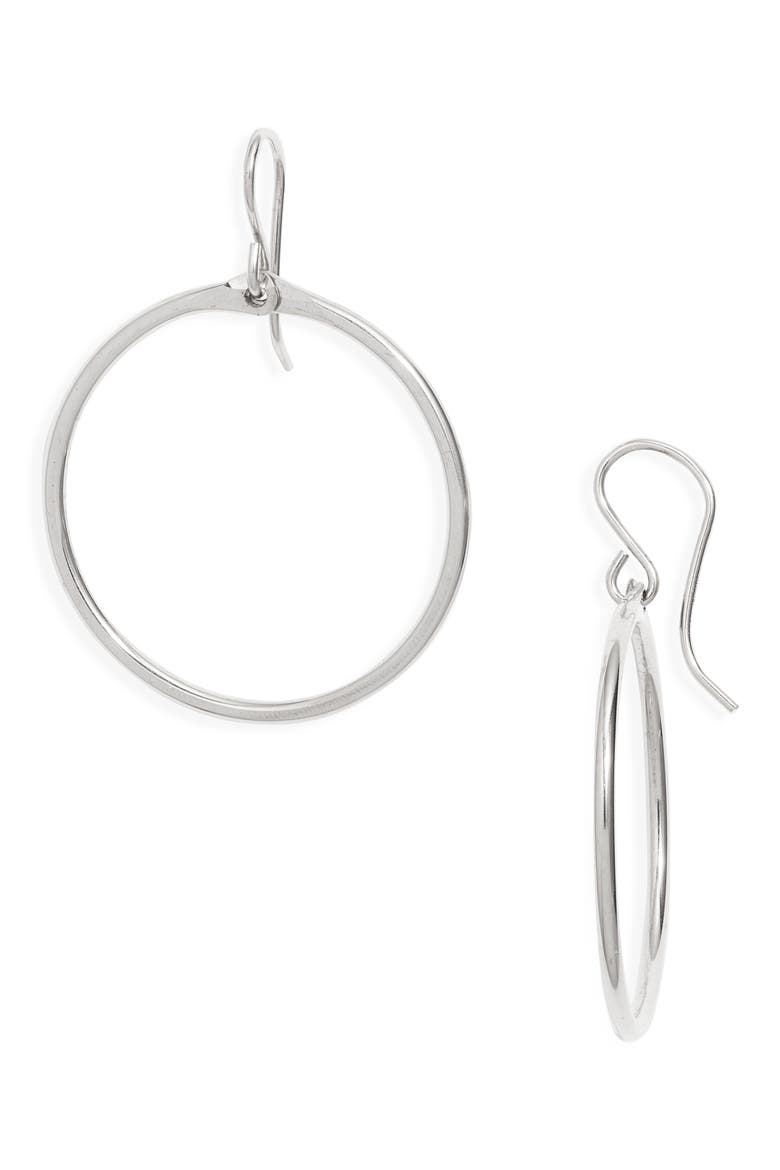 Signature Small Hoop Earrings, Main, color, STERLING SILVER