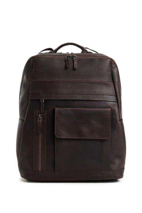 Top Grain Leather Backpack For Men and Women Casual Daypack