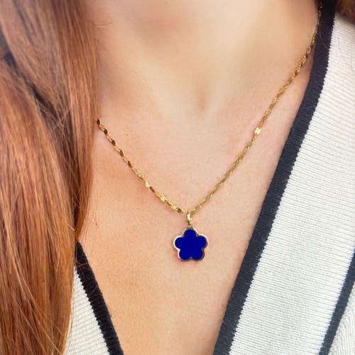 The Lovery Fine Jewelry Lapis Flower Charm In Blue