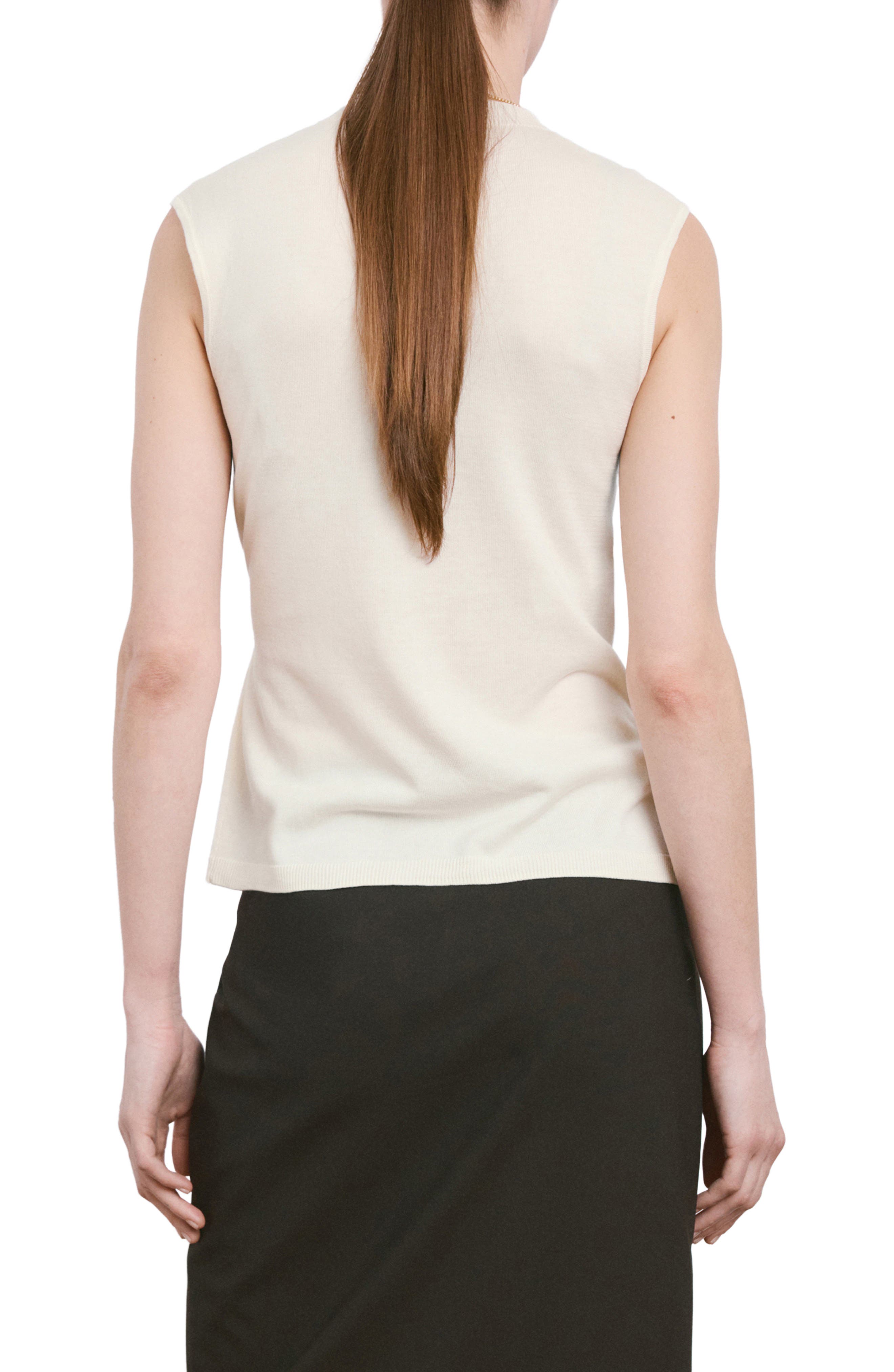 Side Gather Mock Neck Sweater Vest - image 4