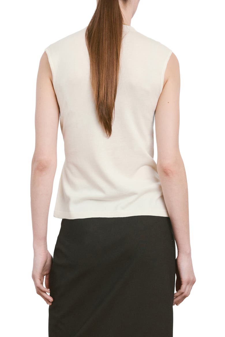 Side Gather Mock Neck Sweater Vest, Alternate, color, ECRU