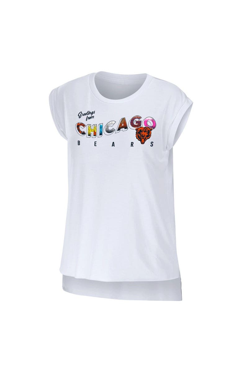 WEAR by Erin Andrews Women's WEAR by Erin Andrews White Chicago Bears Greetings From Muscle T-Shirt, Alternate, color, White