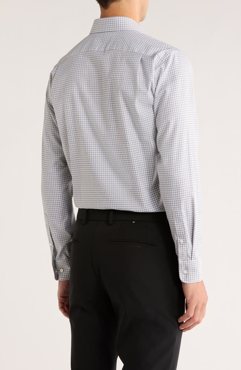 Nordstrom Trim Fit Check Premium Non Iron Cotton Dress Shirt, Alternate, color, Olive- Navy Cline Plaid