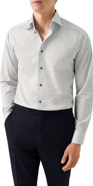 Eton Slim Fit Geometric Print Cotton Dress Shirt