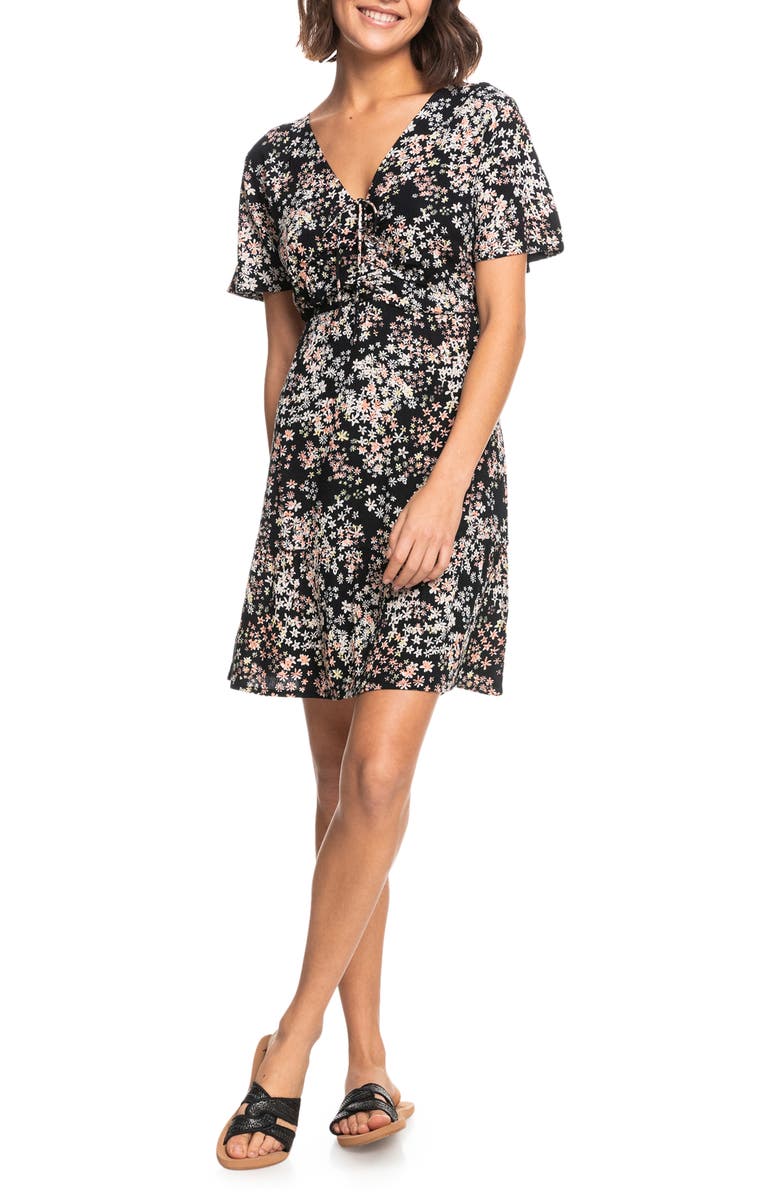 Roxy Summer Flow Floral Minidress, Main, color, 