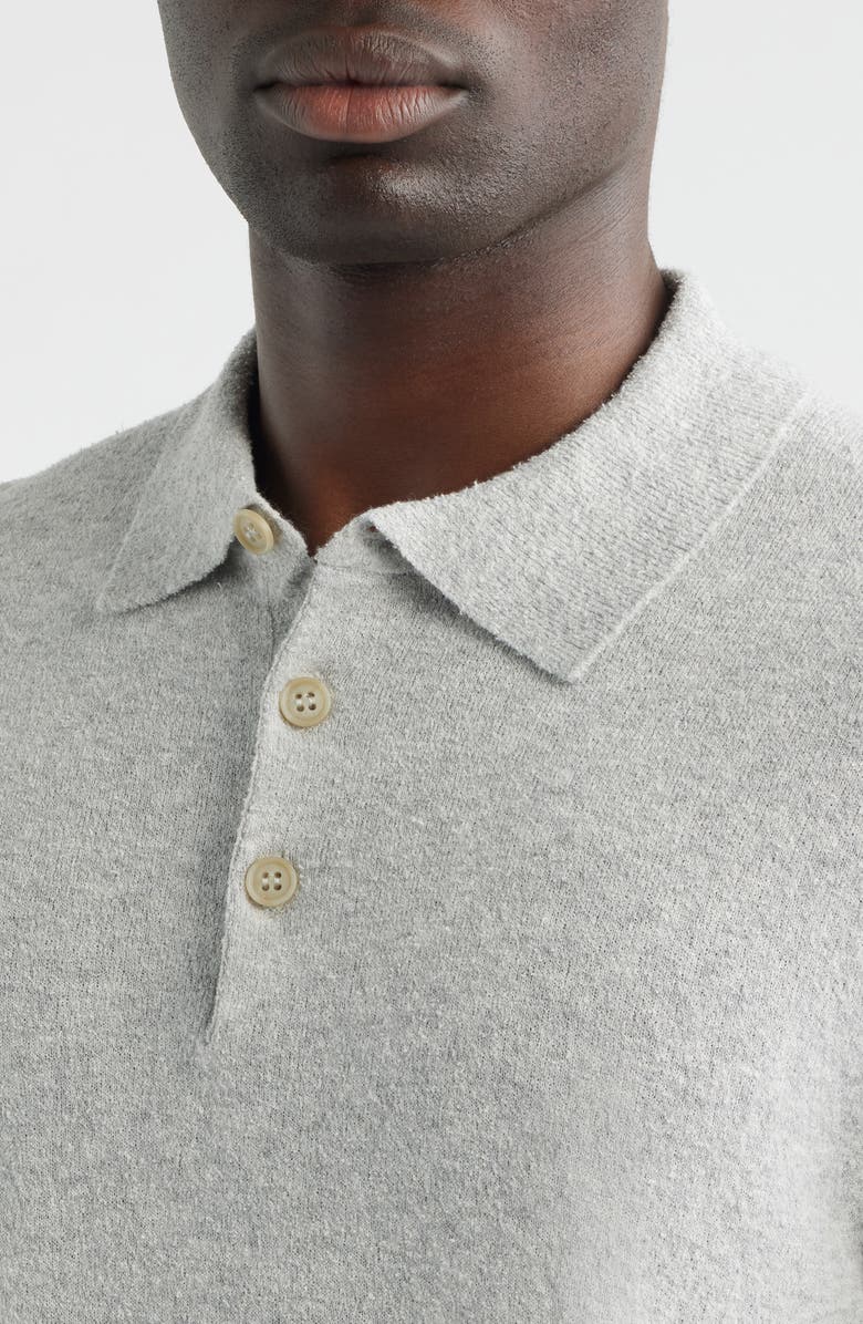 Scott Barber Solid Bouclé Polo, Alternate, color, Silver