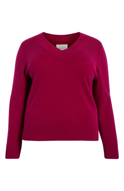 Caslonr Caslon(r) V-neck Wool & Cashmere Sweater In Pink