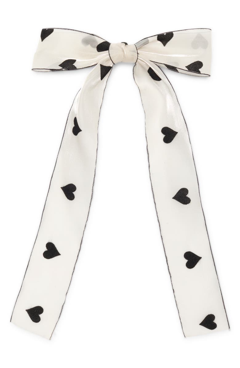 L. Erickson Clarissa Bow Barrette, Main, color, Black/ White