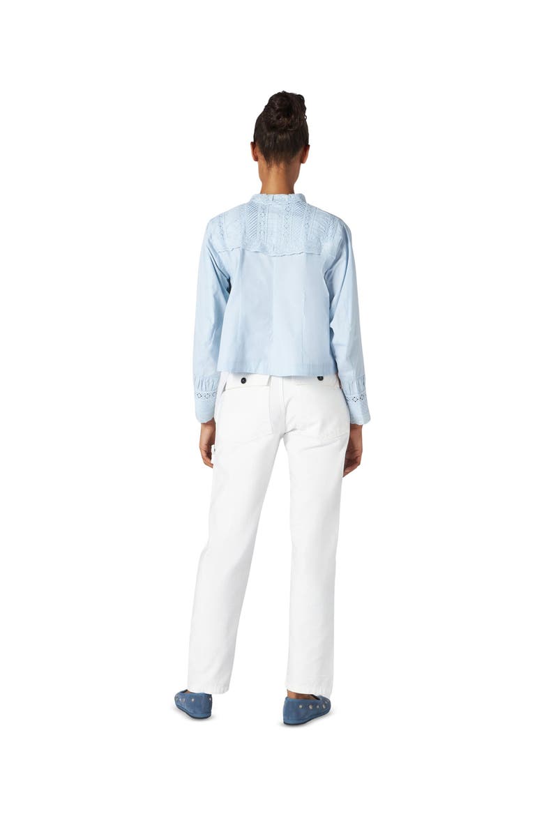 Woven High Neck Blouse, Alternate, color, Light Blue