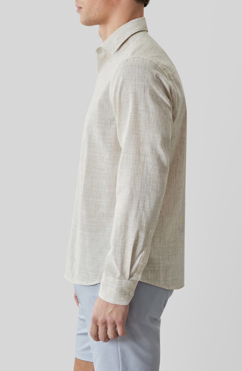 Robert Barakett Junpeli Cotton & Linen Blend Button-Up Shirt, Alternate, color, String