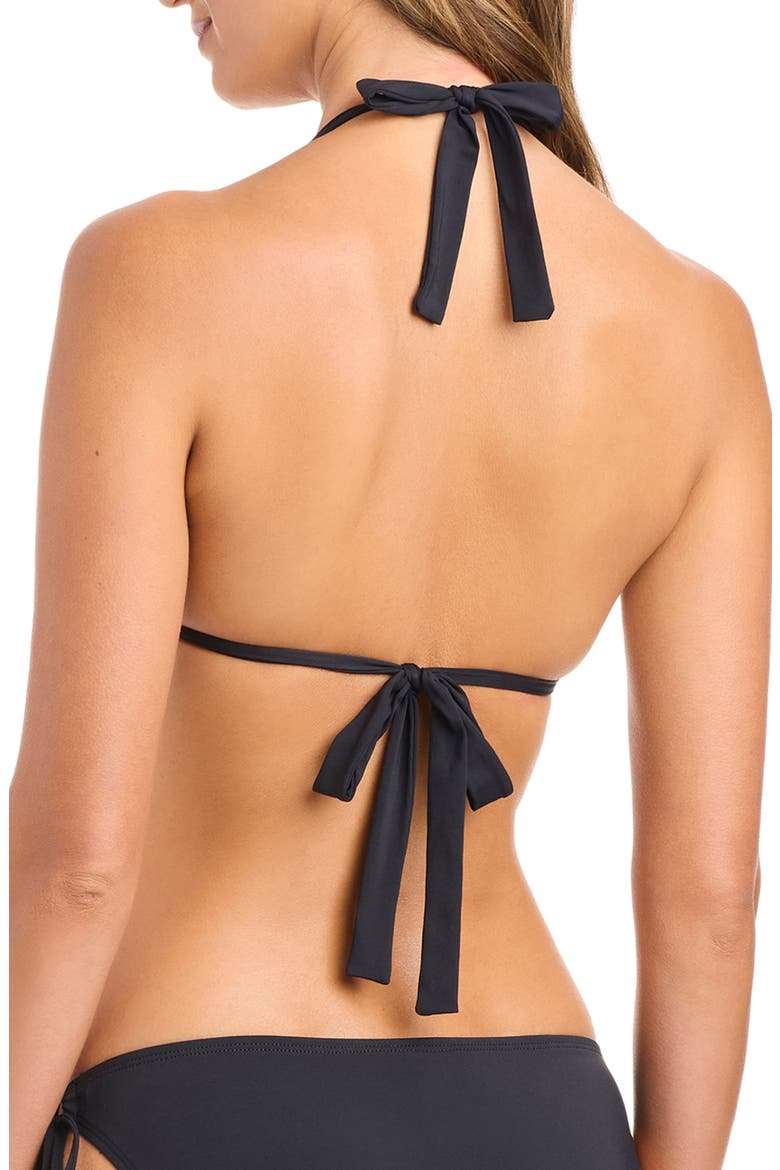 Tall Triangle Bikini Top, Alternate, color, BLACK