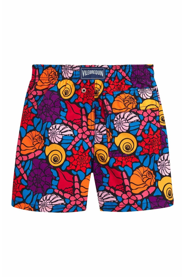 Kids' Noumea Sea Shells Swim Shorts, Alternate, color, BLEU MARINE