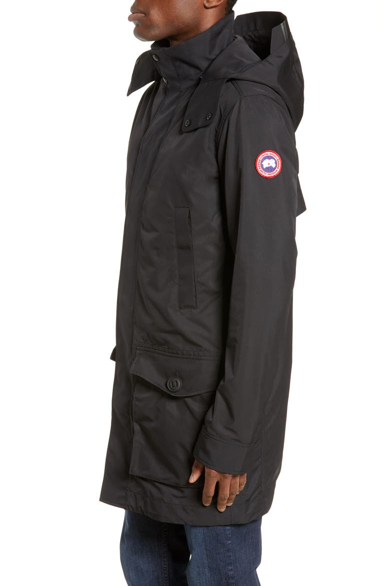 Crew Trench Jacket with Removable Hood, Alternate, color, BLACK