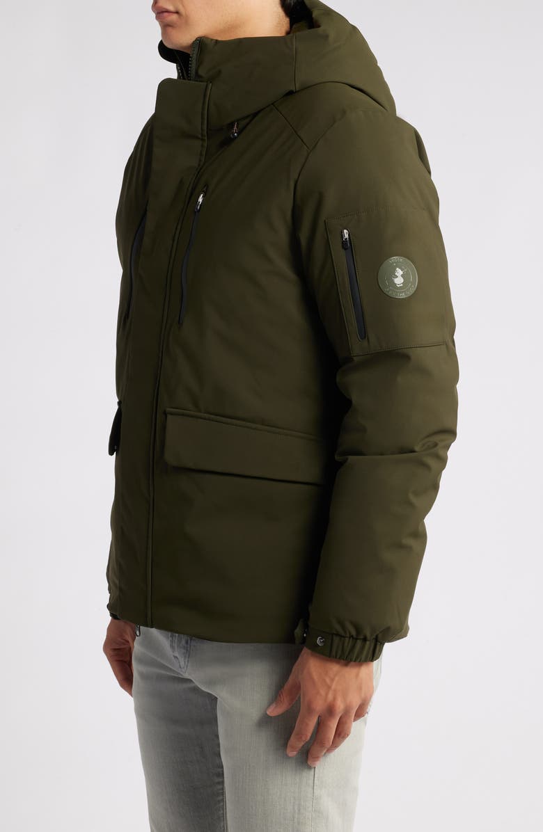 Save The Duck Hiram Water Repellent Hooded Coat, Alternate, color, Land Green