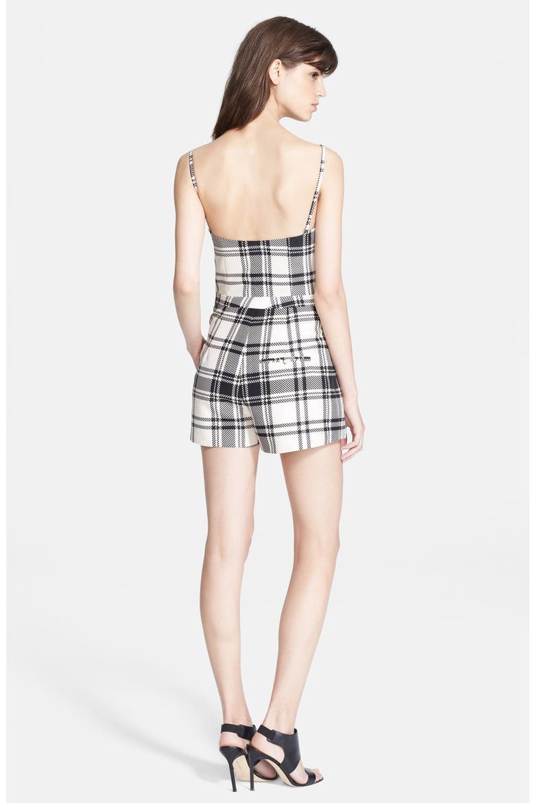 Plaid Bustier Romper, Alternate, color, IVORY/ BLACK