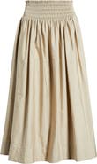 Nordstrom Smocked Cotton Midi Skirt