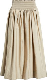 Nordstrom Smocked Cotton Midi Skirt