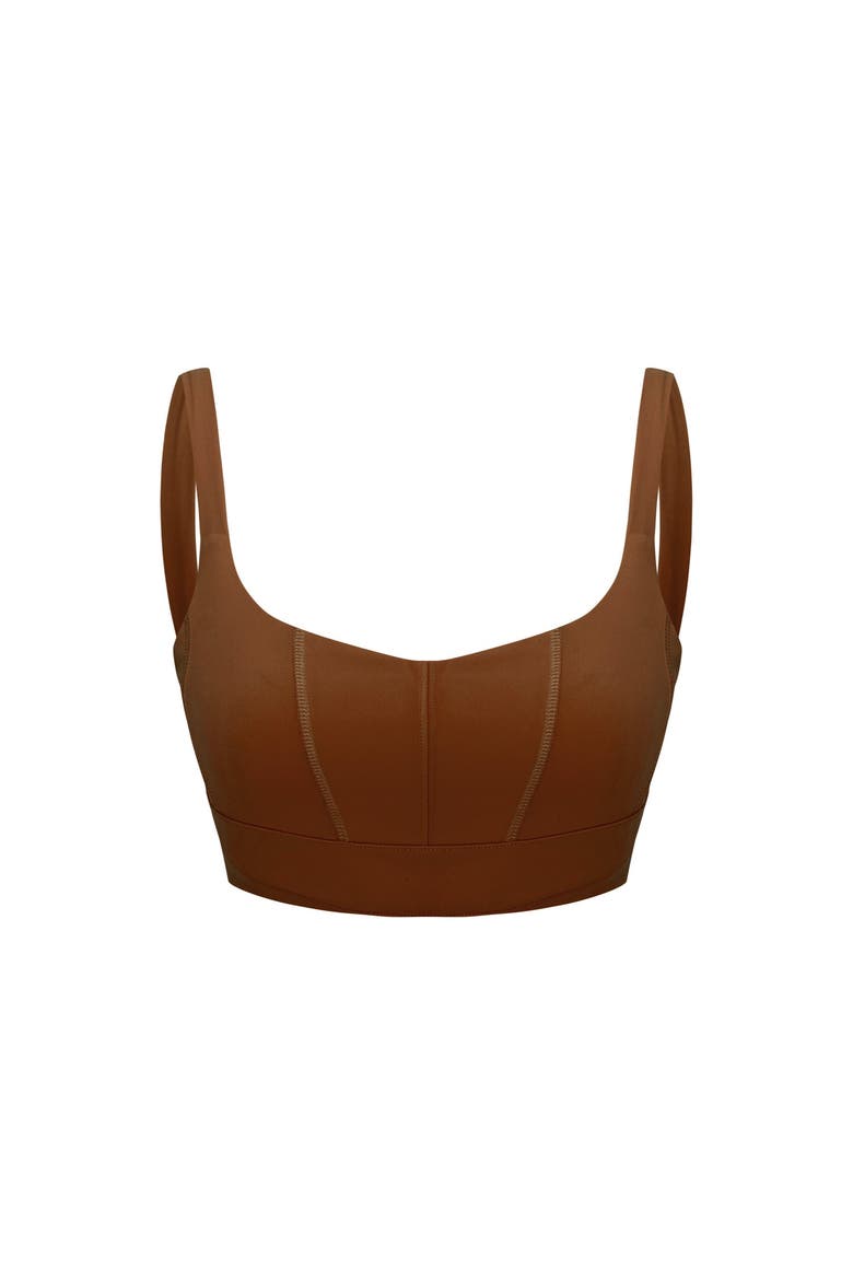 Bra With Stitch Detail, Alternate, color, Brown