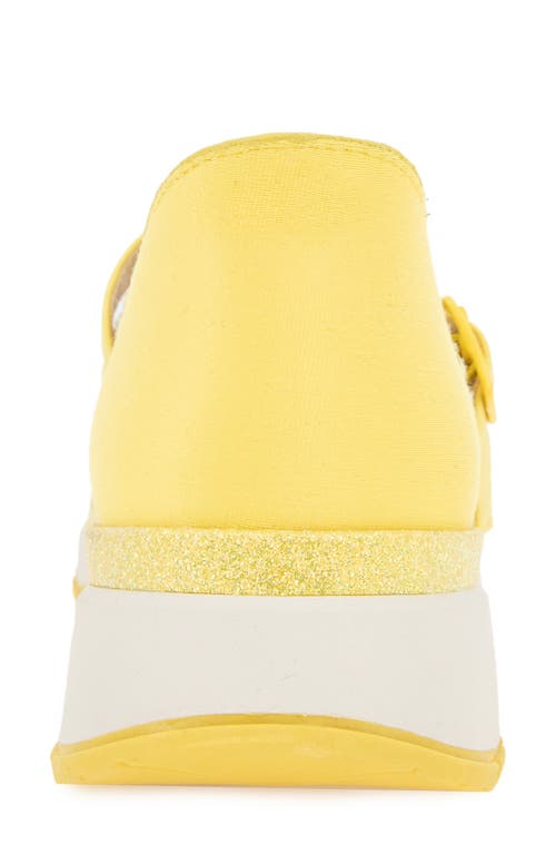 Reaction Kenneth Cole Kuerq Ez Mary Jane Sneaker In Lemon Multi Knit