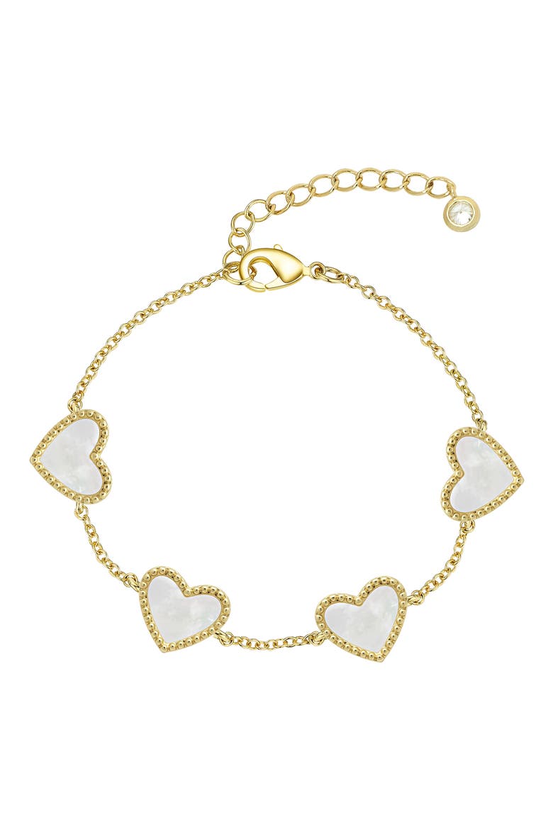 MOP HEART BRACELET, Main, color, GOLD