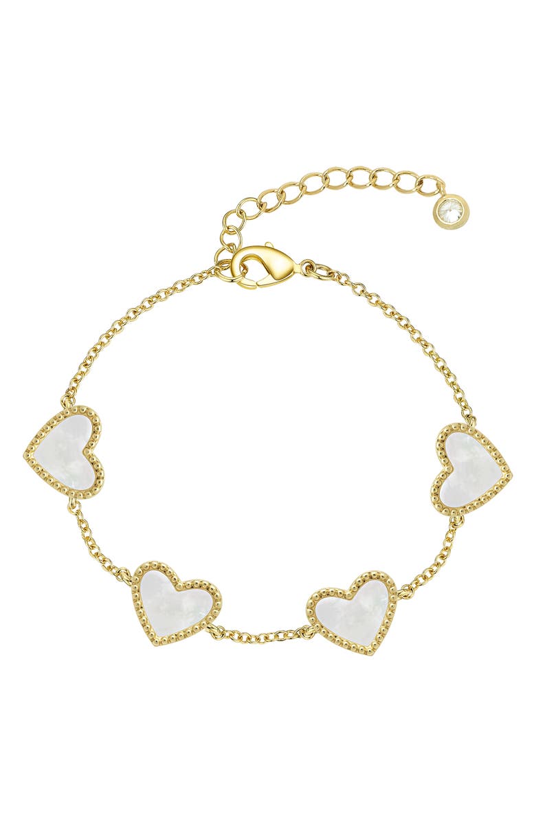 Lily Nily MOP HEART BRACELET, Main, color, Gold