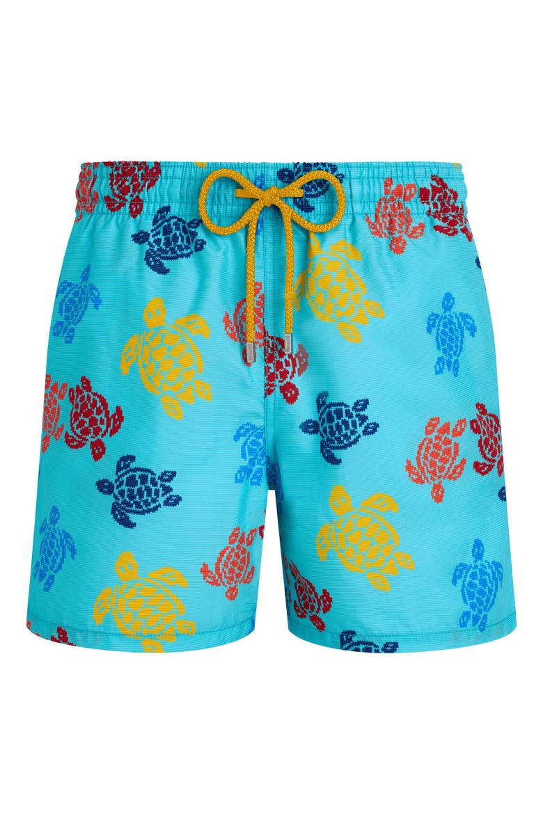 Men's Ronde Des Tortues Tricot Swim Shorts, Alternate, color, BLEU LAZULI